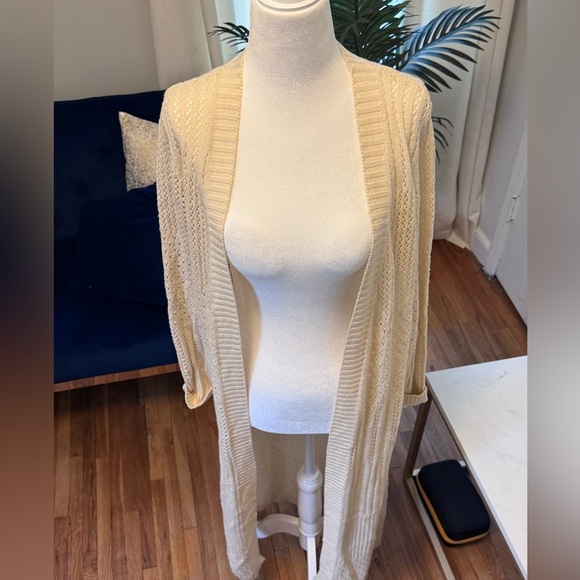 SONOMA Cream Chunky Knit Cardigan Sweater - Picture 4 of 12